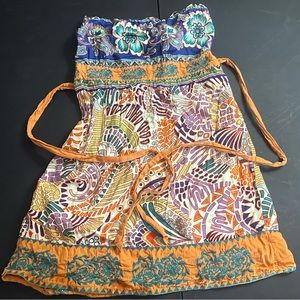 Flying Tomato strapless dress with embroidered accents.